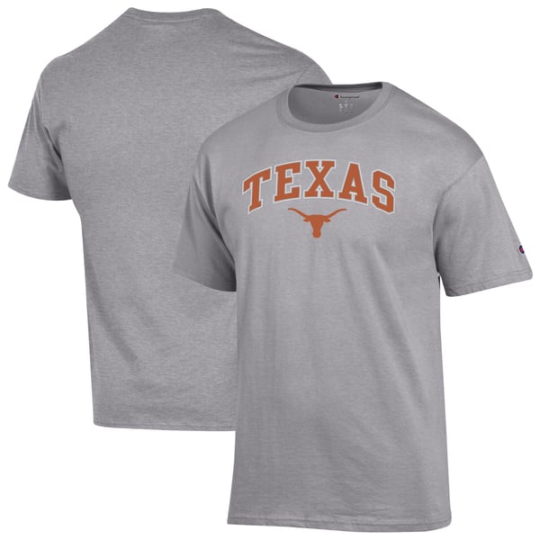 Men’s Champion Heather Gray Texas Longhorns Arch Over Logo T-Shirt